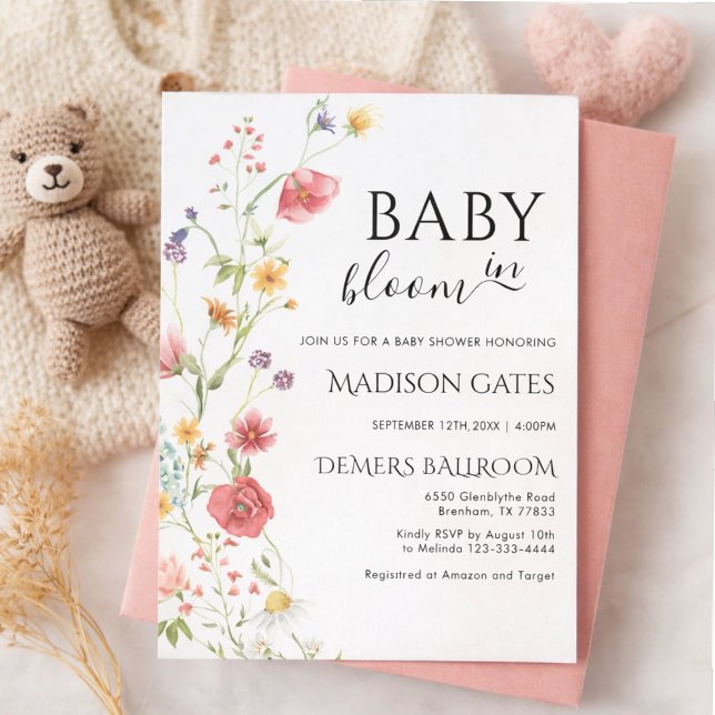 Baby in Bloom: Editable baby shower Invitation (Creator Uploaded)