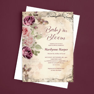 Baby in Bloom Elegant Floral Baby Shower Invitation