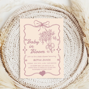 Baby in Bloom - Elegant Floral Baby Shower  Invitation