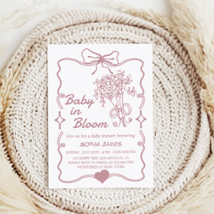 Baby in Bloom - Elegant Floral Baby Shower  Invitation