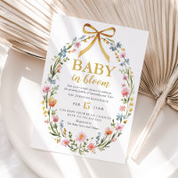 Baby In Bloom Elegant Floral Wreath Baby Shower