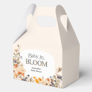 Baby in Bloom Elegant Watercolor Fall Wildflowers Favour Box