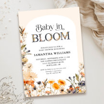 Baby in Bloom Elegant Watercolor Fall Wildflowers