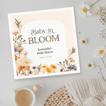 Baby in Bloom Elegant Watercolor Fall Wildflowers