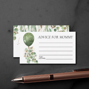 Baby in Bloom Eucalyptus Balloon Mummy Advice Enclosure Card