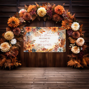 Baby in Bloom Fall Floral Frame Baby Shower Banner