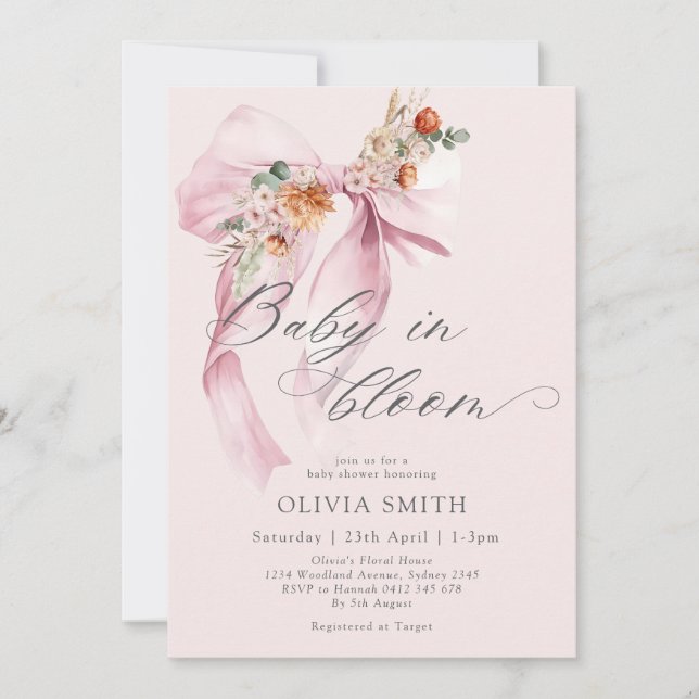 Baby in Bloom Fall Garden Baby Shower Invitation (Front)