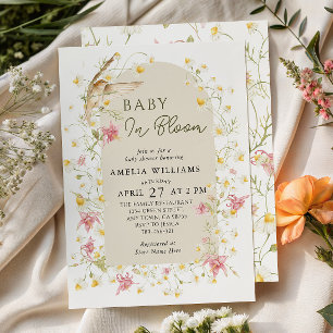 Baby In Bloom Floral Arch Garden Shower Invitation