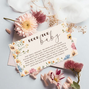 Baby in Bloom Floral Baby Shower Book for Baby Enclosure Card