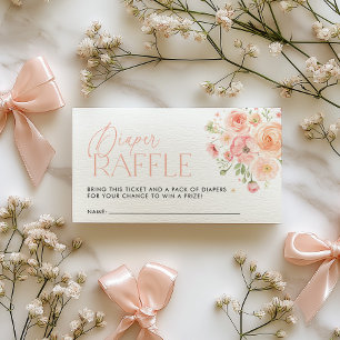 Baby in Bloom Floral Baby Shower Diaper Raffle Enclosure Card