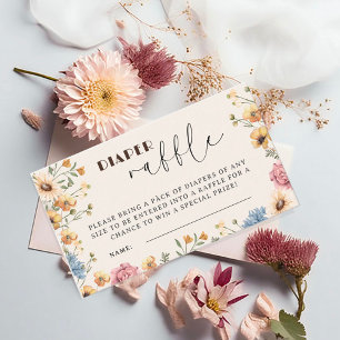 Baby in Bloom Floral Baby Shower Diaper Raffle Enclosure Card