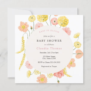 Baby in Bloom Floral Baby Shower Invitation