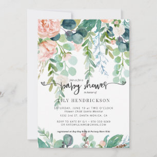 Baby in Bloom   Floral Baby Shower Invitation