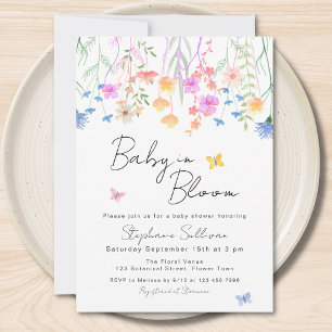 Baby In Bloom Floral Baby Shower Invitation