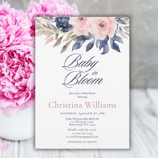 Baby in Bloom Floral Baby Shower Invitation (Creator Uploaded)