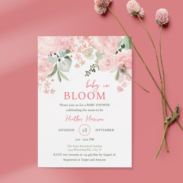 Baby in Bloom Floral Baby Shower Invitation (Creator Uploaded)