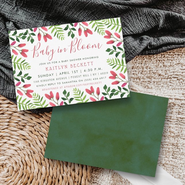 Baby In Bloom Floral Baby Shower Invitation (Creator Uploaded)