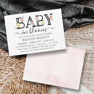 Baby In Bloom Floral Baby Shower Invitation