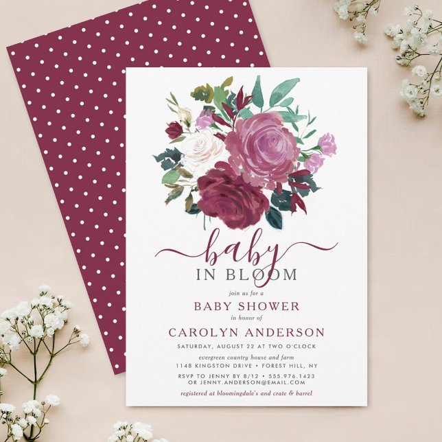 Baby In Bloom Floral Baby Shower Invitation (Creator Uploaded)