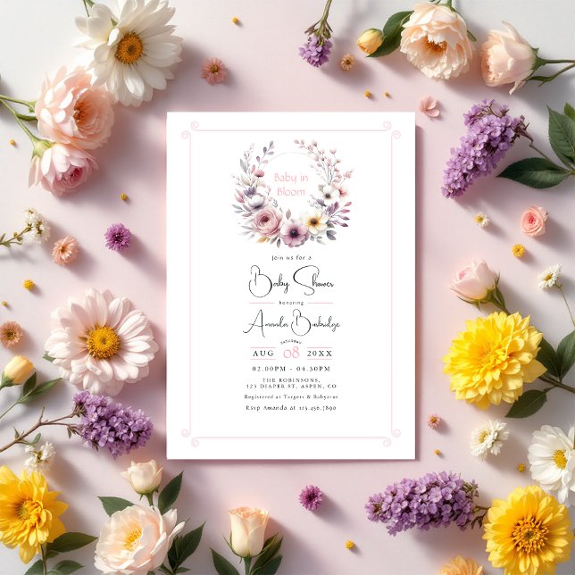 Baby in Bloom Floral Baby Shower Invitation (Baby in Bloom Floral Baby Shower Invitation)