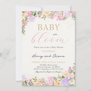 Baby In Bloom Floral Baby Shower Invitation