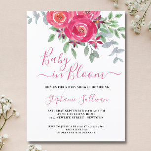 Baby in Bloom Floral Baby Shower Invitation Postcard