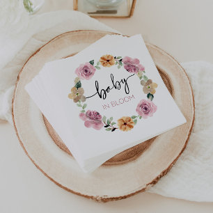Baby In Bloom Floral Baby Shower Napkin