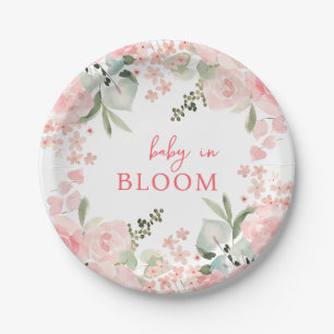 Baby in Bloom Floral Baby Shower Paper Plate