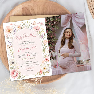 Baby In Bloom Floral Baby Shower Photo Invitation