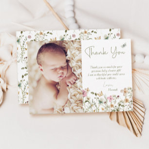 Baby in Bloom Floral Baby Shower Thank You Card