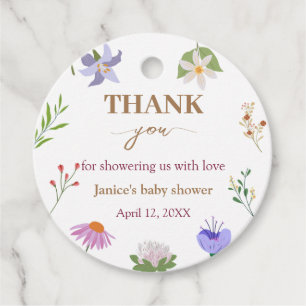 Baby in Bloom Floral Baby Shower Thank You Favour Tags