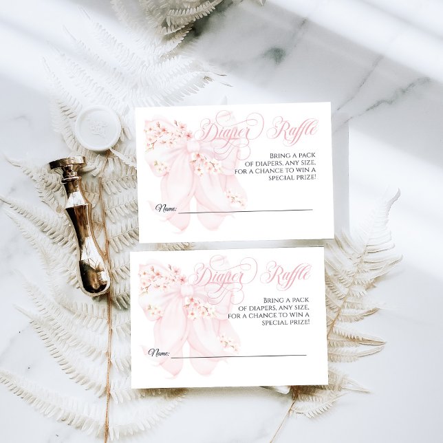 Baby in Bloom Floral Bow Spring Girl Baby Shower Enclosure Card (Creator Uploaded)