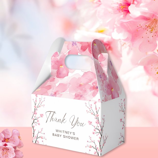 Baby in Bloom Floral Cherry Blossom Favour Box (Creator Uploaded)