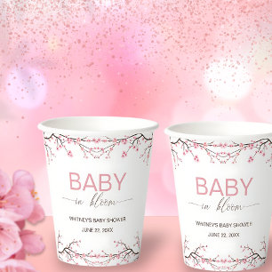 Baby in Bloom Floral Cherry Blossom Paper Cups