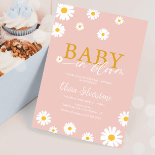 Baby In Bloom, Floral Daisy, Girls Baby Shower Invitation