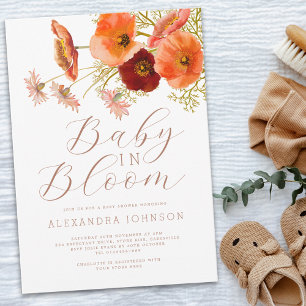 Baby in Bloom Floral Fall Baby Shower Invitation