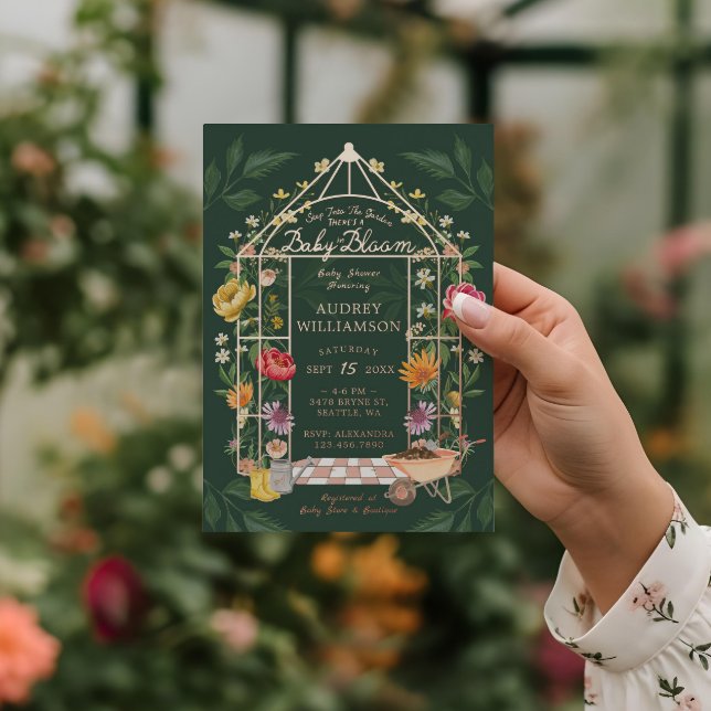 Baby in Bloom Floral Garden Greenhouse Baby Shower (Baby in Bloom Floral Garden Greenhouse Baby Shower Foil Invitation)