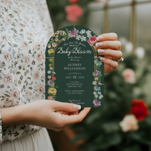Baby in Bloom Floral Garden Greenhouse Baby Shower Invitation