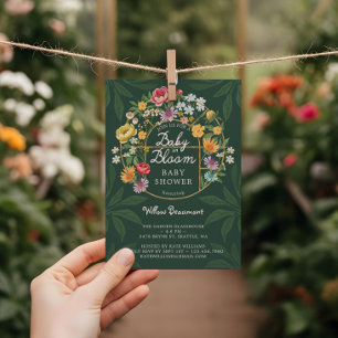 Baby in Bloom Floral Garden Greenhouse Baby Shower Invitation