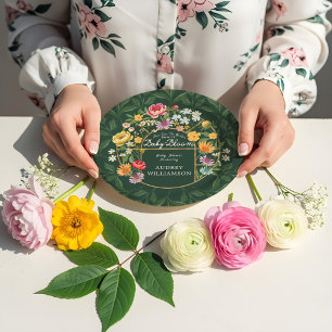 Baby in Bloom Floral Garden Greenhouse Baby Shower Paper Plate