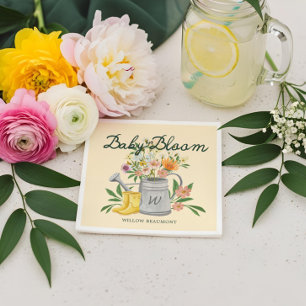 Baby in Bloom Floral Garden Rain Boots Baby Shower Napkin