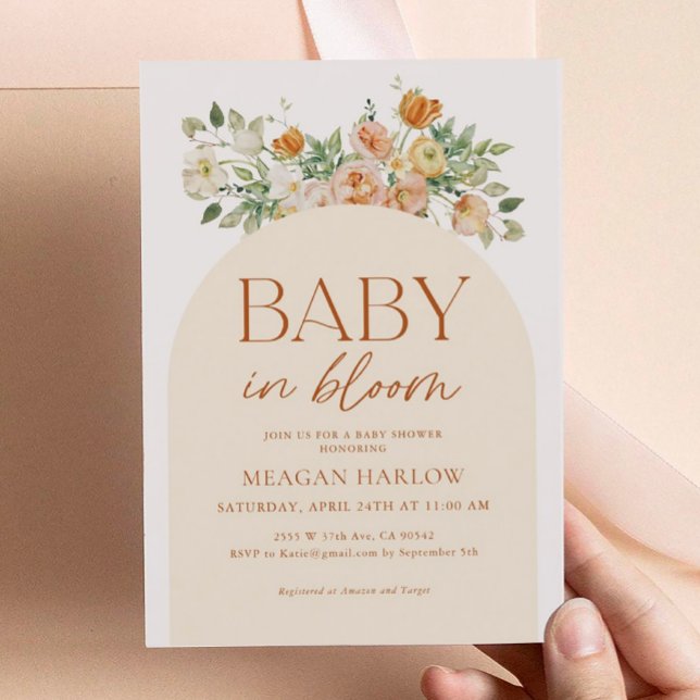 Baby In Bloom Floral Girl Baby Shower Invitation (Creator Uploaded)