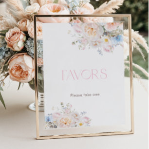 Baby in Bloom Floral Pink Baby Shower Favours Poster