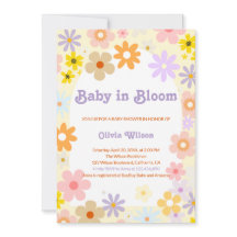 Baby In Bloom Floral Retro Baby Shower