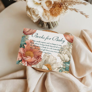 Baby in Bloom Floral Shower Books for Baby Enclosure Card
