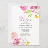 Baby In Bloom Floral Watercolor Shower Invitation (Front)