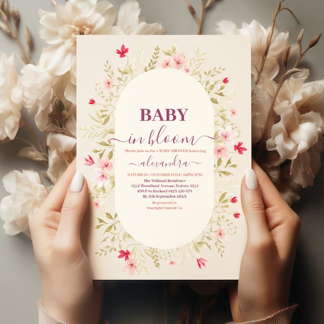 Baby in bloom floral wildflowers gender neutral invitation (Creator Uploaded)