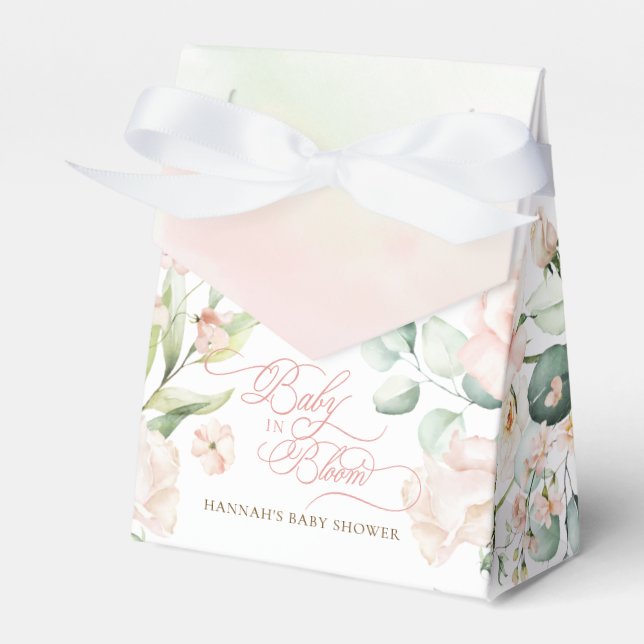 Baby in Bloom Florals Baby Shower Favour Box (Front Side)