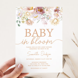 Baby in Bloom Florals Baby Shower  Invitation