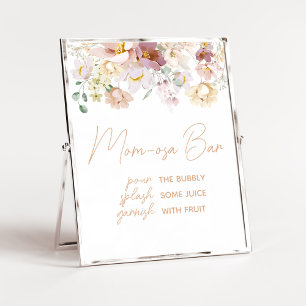 Baby in Bloom Florals Baby Shower Mum Osa Bar Poster